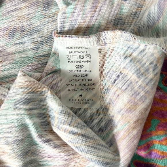 Peruvian Connection Paradiso Short Sleeve T-Shirt Mini Dress Jamaica Size Small - Picture 6 of 6